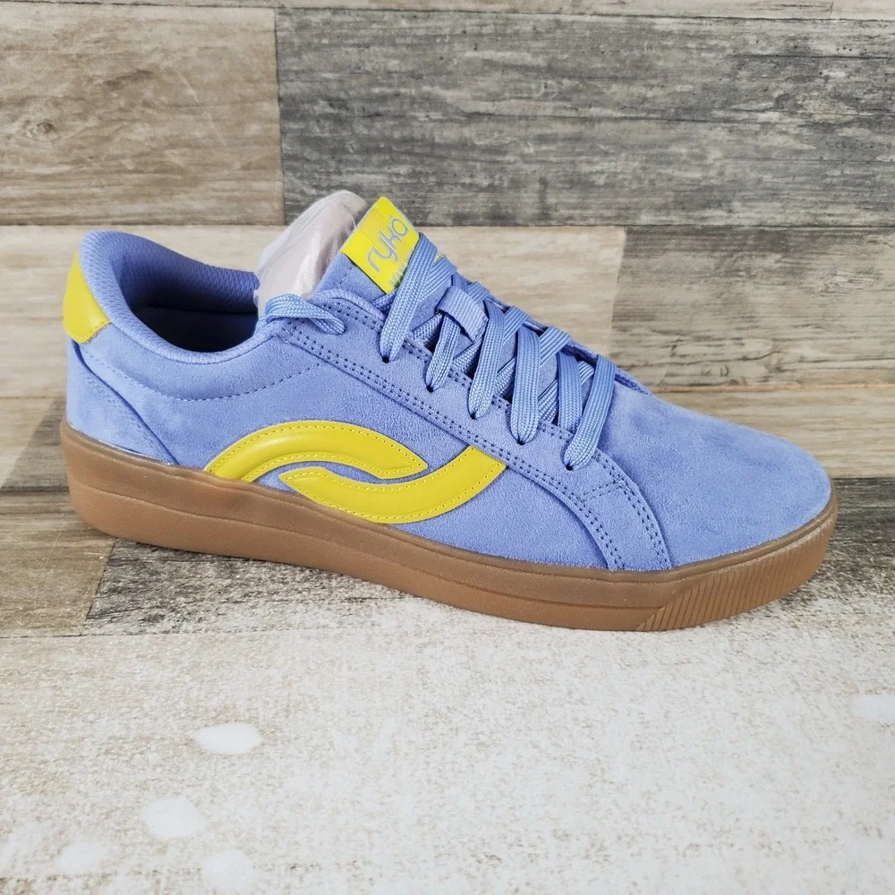 Ryka Viv Next Womens Shoes Sz 9.5 M Athletic Runinng Blue Yellow Suede Sneakers